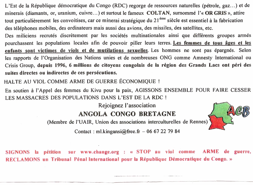 viols et mutilations sexuelles au CONGO